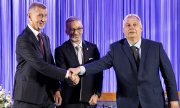 Babiš (soldan), Kickl ve Orbán 30 Haziran'da Viyana'da. (© picture alliance / TOBIAS STEINMAURER / APA / picturedesk.com)